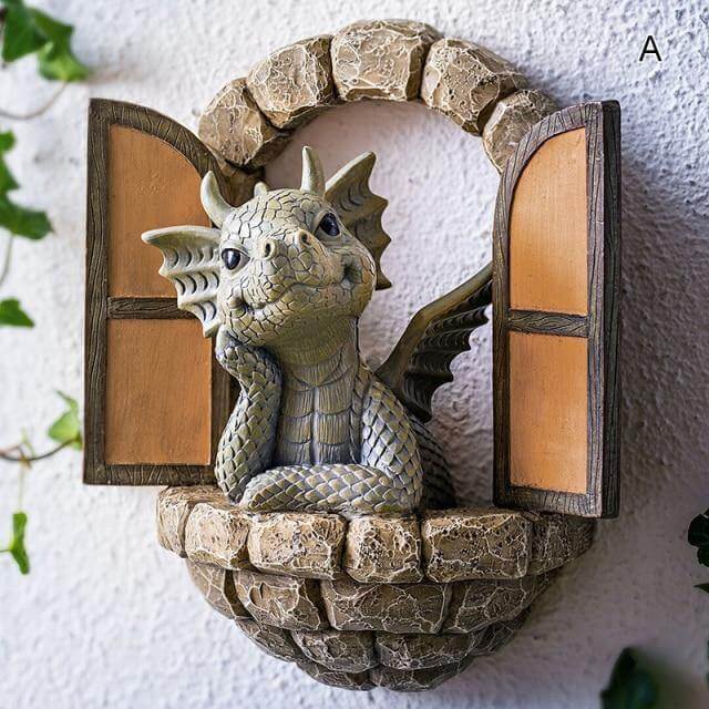 Décoration Murale Dragon Mignon pour Jardin 0