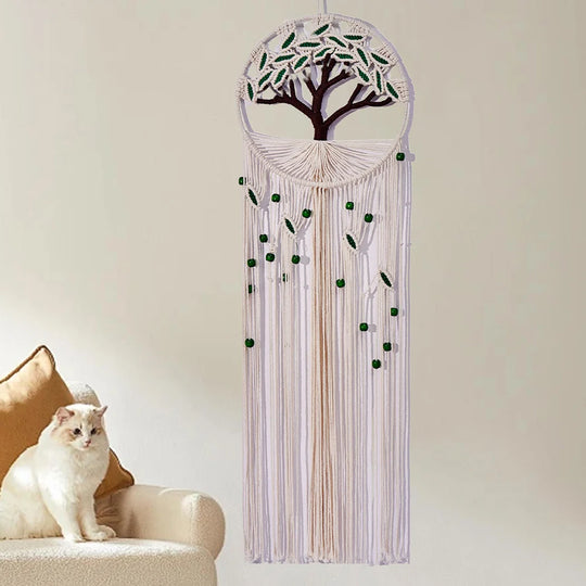 Décoration Murale Femme Tenture Arbre de Vie Macramé Bohème 0
