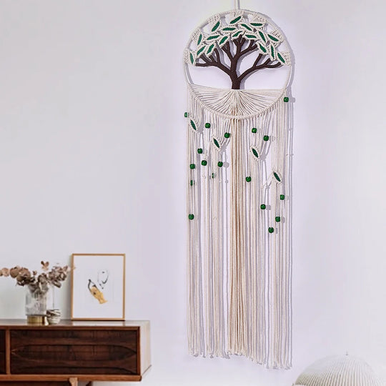 Décoration Murale Femme Tenture Arbre de Vie Macramé Bohème 1