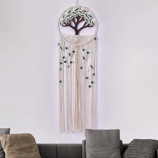 Décoration Murale Femme Tenture Arbre de Vie Macramé Bohème 3