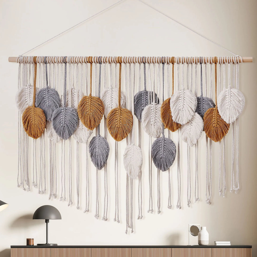 Décoration Murale Feuille Tissée pour Intérieur 1