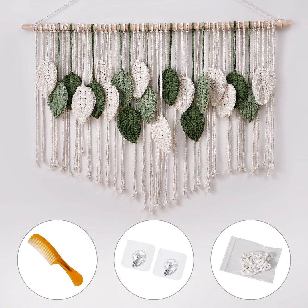 Décoration Murale Feuille Tissée pour Intérieur 3