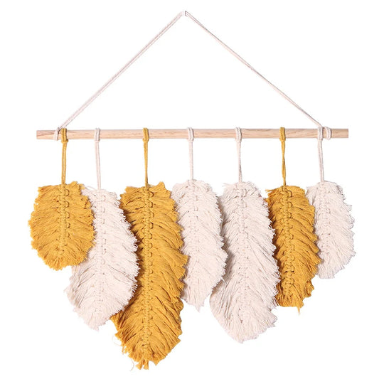 Décoration Murale Macramé Feuilles Style Bohème 0