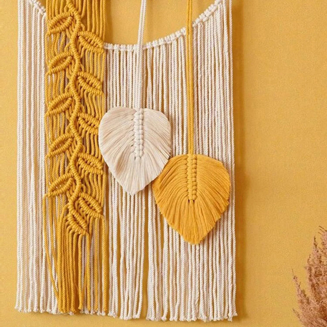 Décoration Murale Macramé Feuilles Style Bohème 1