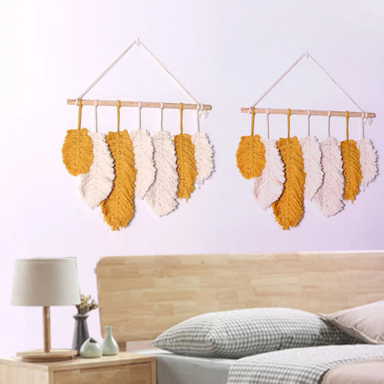 Décoration Murale Macramé Feuilles Style Bohème 4