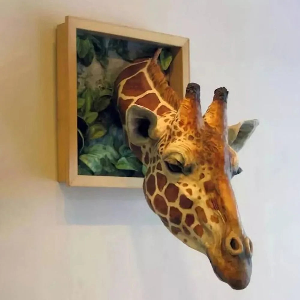 Décoration Murale Originale Tête de Girafe 3D pour Salon et Enfants 0