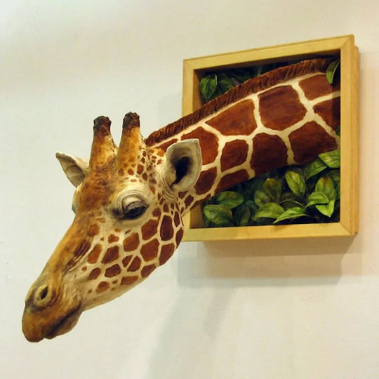 Décoration Murale Originale Tête de Girafe 3D pour Salon et Enfants 1