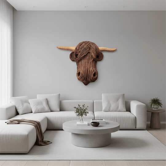 Décoration Murale Tête de Vache Rustique 1