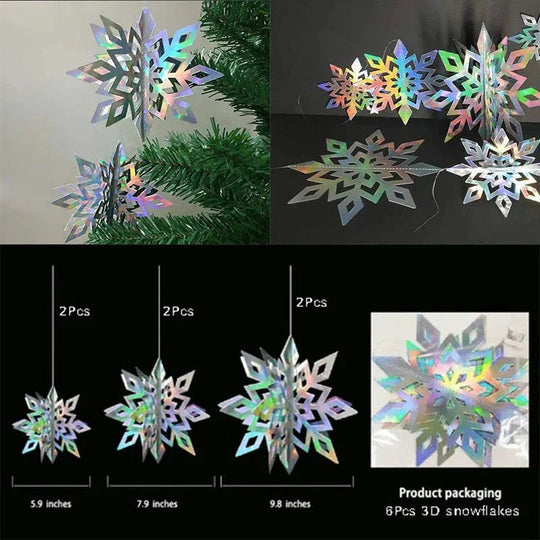 Décoration de Fête Flocon de Neige 3D pour Noël et Anniversaire 2