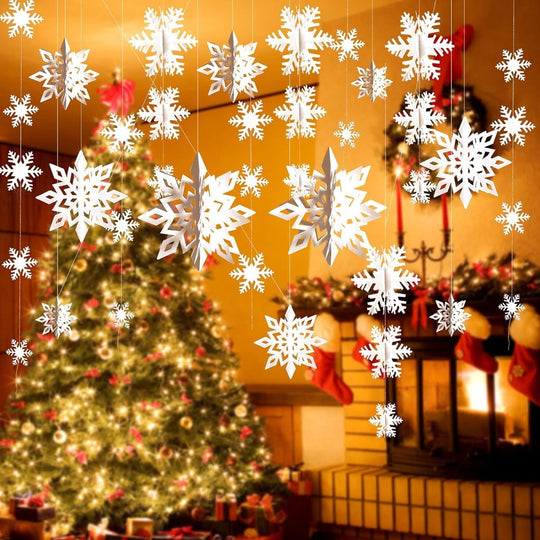 Décoration de Fête Flocon de Neige 3D pour Noël et Anniversaire 4