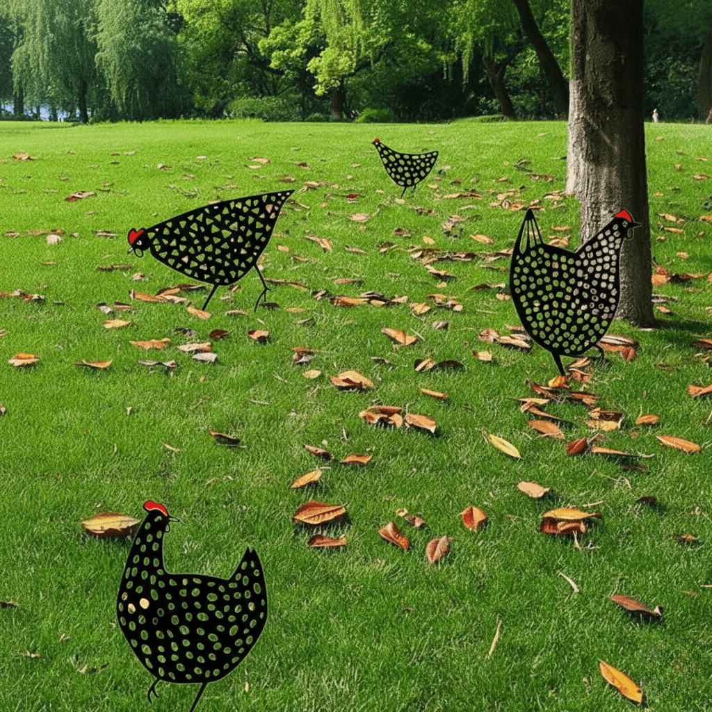 Décoration de Jardin en Métal Poulet Rustique 1
