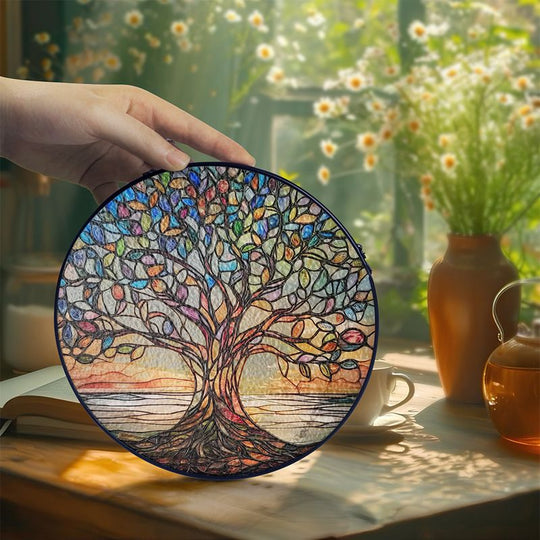 Décoration en Vitrail Arbre de Vie Artisanale 2