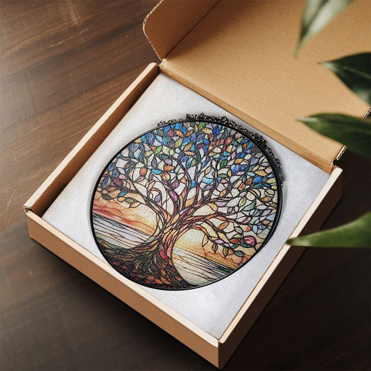 Décoration en Vitrail Arbre de Vie Artisanale 4