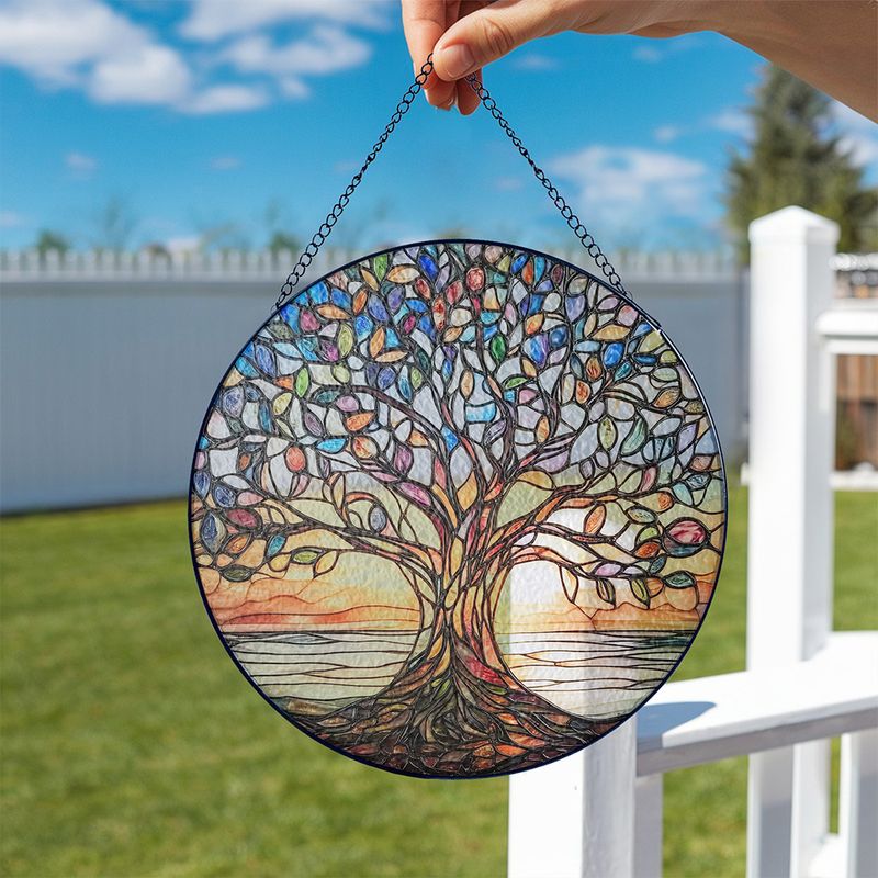 Décoration en Vitrail Arbre de Vie Artisanale 8