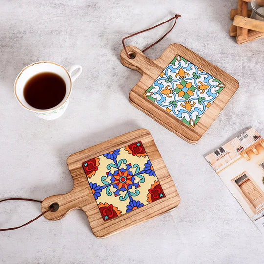 Dessous de verre en bois rustique 2