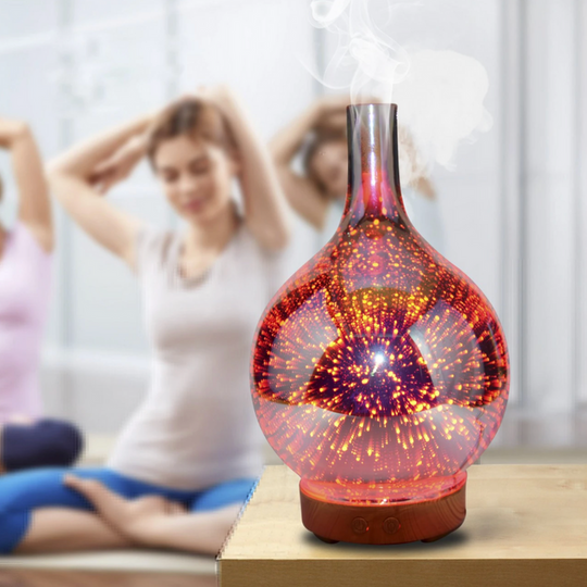 Diffuseur d'arôme en verre 3D avec lumières LED changeantes 1