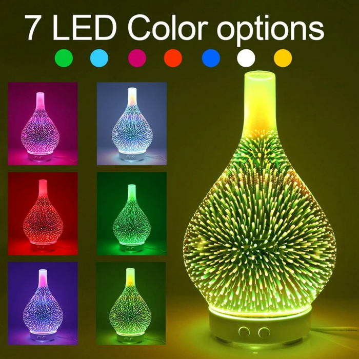 Diffuseur d'arôme en verre 3D avec lumières LED changeantes 5