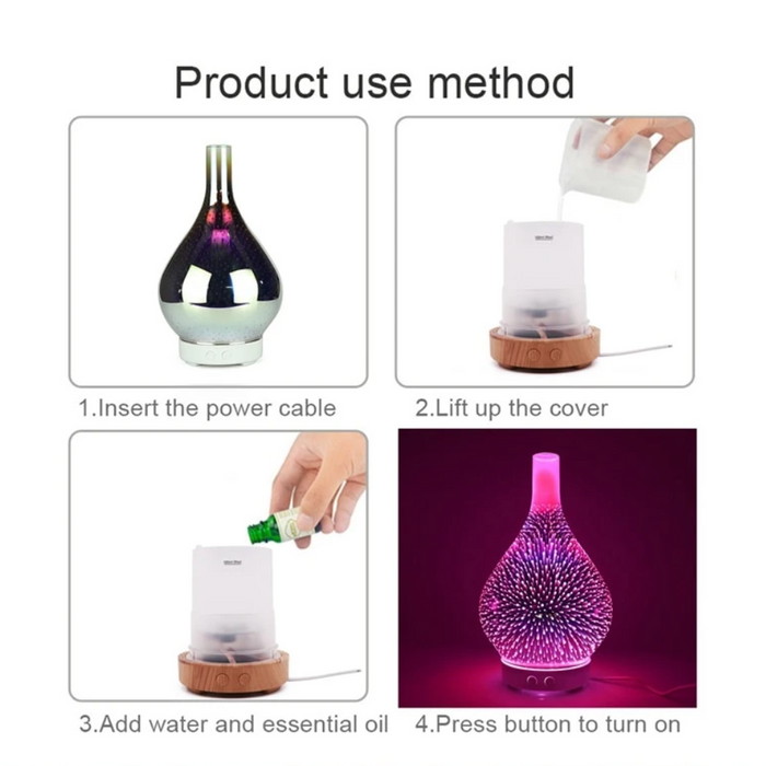 Diffuseur d'arôme en verre 3D avec lumières LED changeantes 6