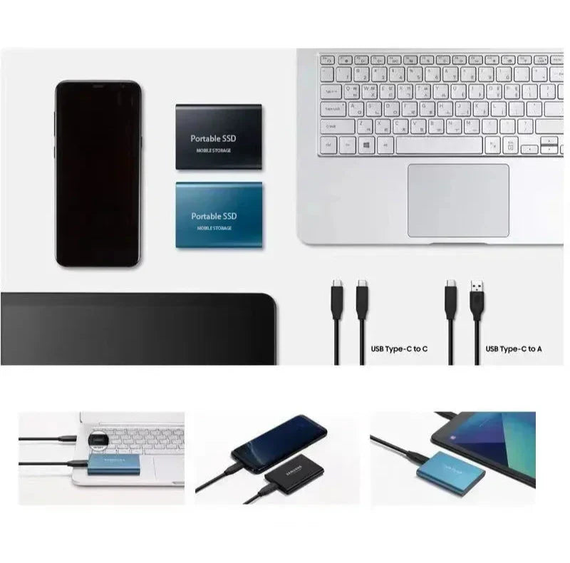 Disque Dur Externe SSD Portable Haute Vitesse 1 To 2 To USB-C Résistant aux Chocs 5