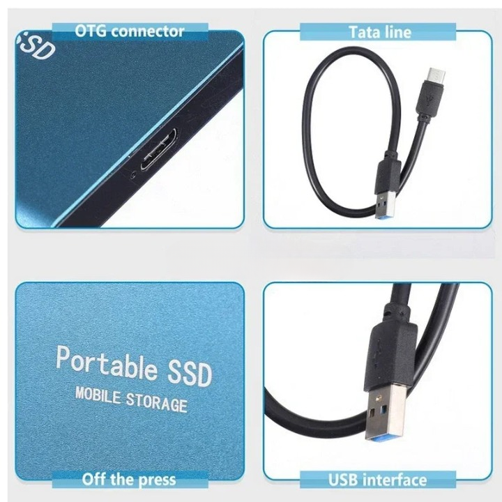 Disque Dur Externe SSD Portable Haute Vitesse 1 To 2 To USB-C Résistant aux Chocs 6