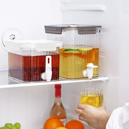 Distributeur de boissons transparent avec bec verseur et couvercle hermétique 1