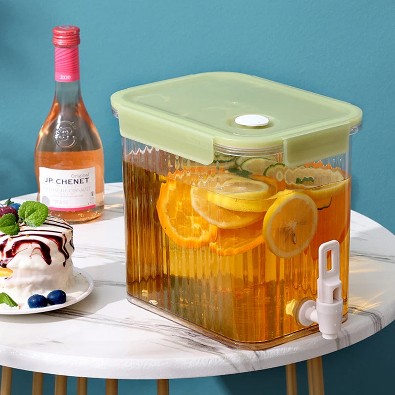 Distributeur de boissons transparent avec bec verseur et couvercle hermétique 2
