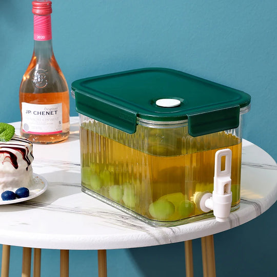 Distributeur de boissons transparent avec bec verseur et couvercle hermétique 3
