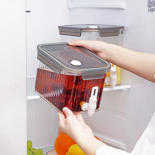 Distributeur de boissons transparent avec bec verseur et couvercle hermétique 4