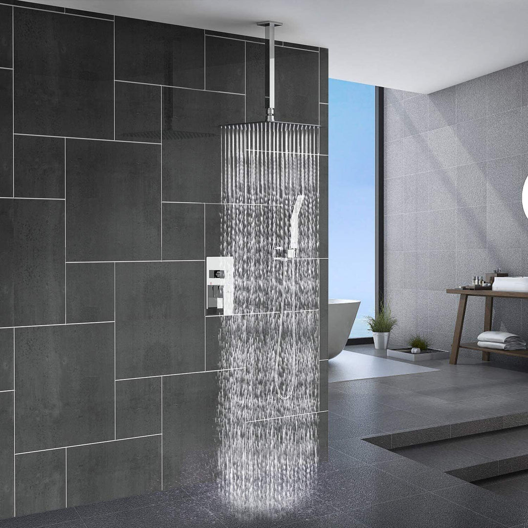 Douche Murale Ultra Étroite à Effet Pluie Moderne 4