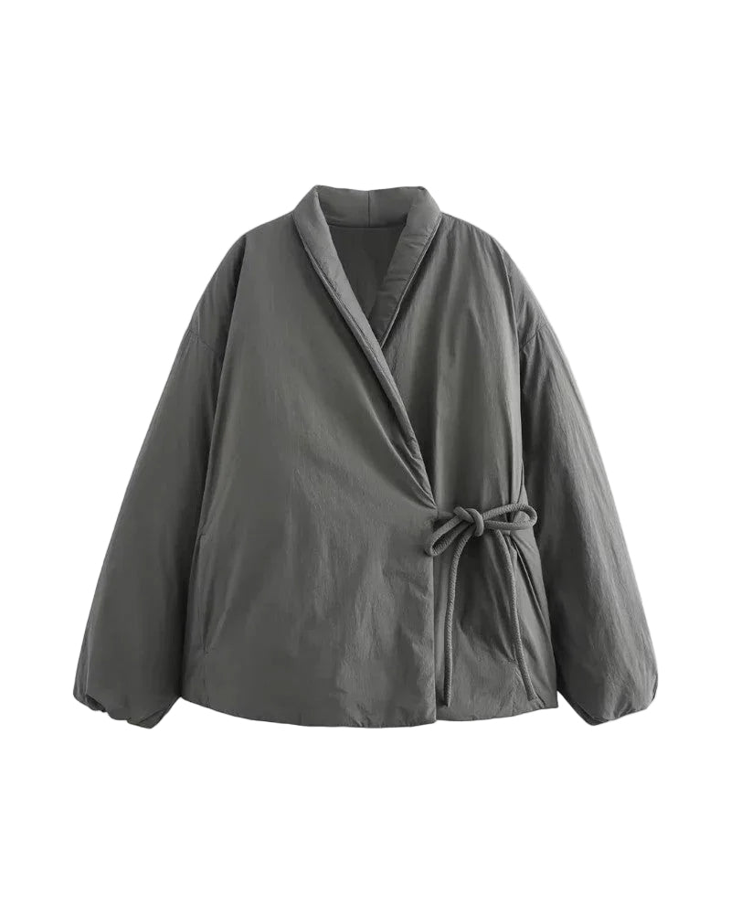 Doudoune Femme Asymétrique avec Lien à la Taille 0