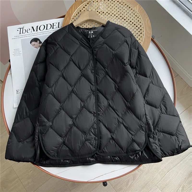 Doudoune Femme Ultra Légère Sans Col Automne Hiver 1