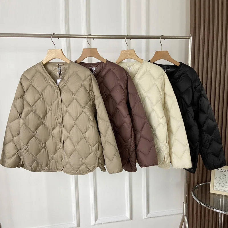 Doudoune Femme Ultra Légère Sans Col Automne Hiver 4