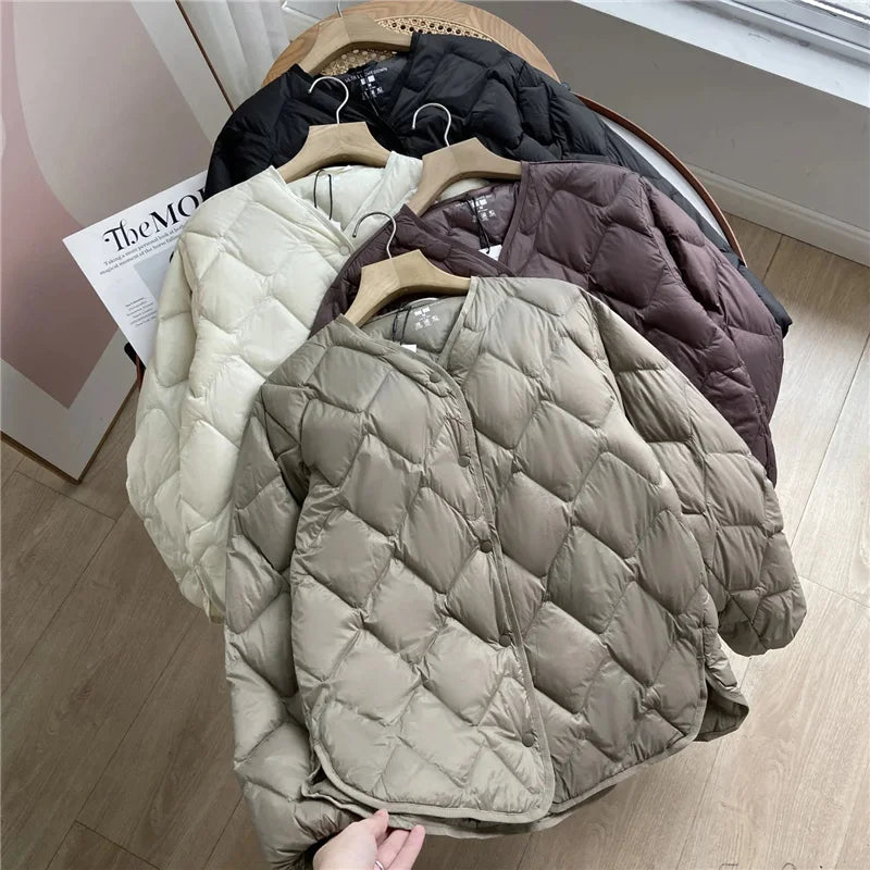 Doudoune Femme Ultra Légère Sans Col Automne Hiver 5