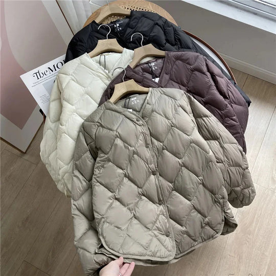 Doudoune Femme Ultra Légère Sans Col Automne Hiver 5