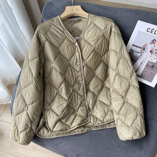 Doudoune Femme Ultra Légère Sans Col Automne Hiver 7