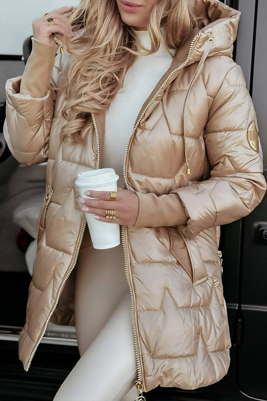 Doudoune Longue Femme Stylée avec Capuche 1