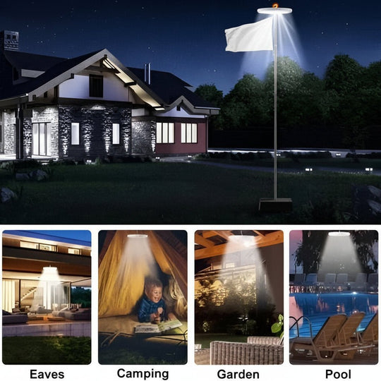 Éclairage Solaire Automatique pour Drapeaux 4