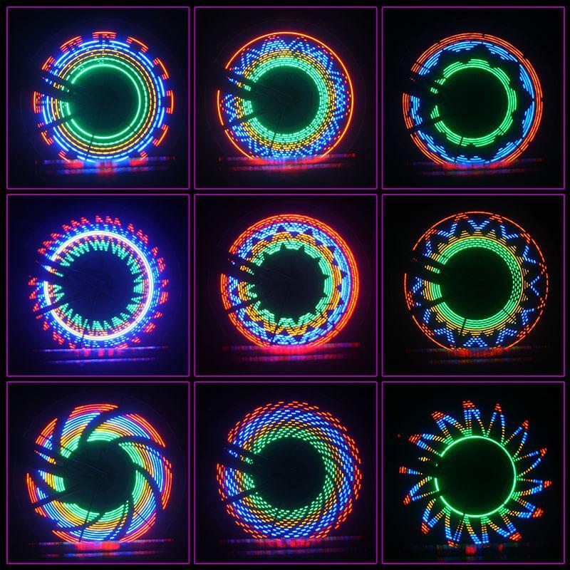 Éclairages de Vélo LED Multicolores 8
