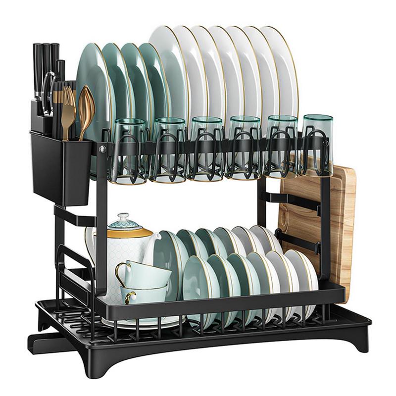 Égouttoir À Vaisselle Multifonctionnel Pratique À 2 Niveaux 0