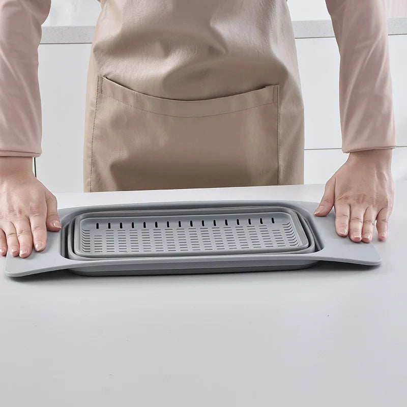 Égouttoir Pliable Multifonction Avec Passoire Intégrée 1