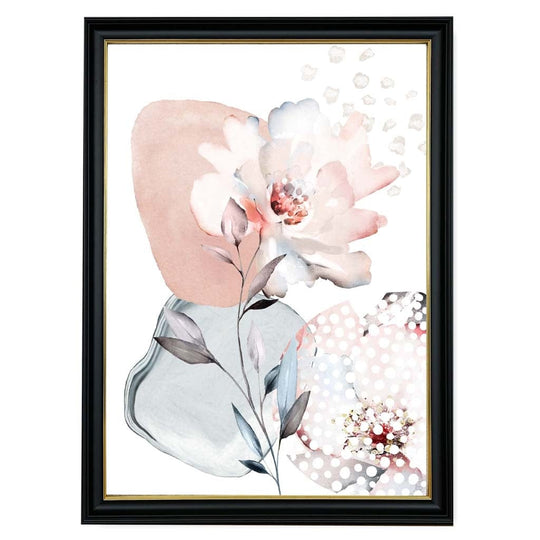 Élévateur à Bol Floral Abstrait Rose et Gris 1