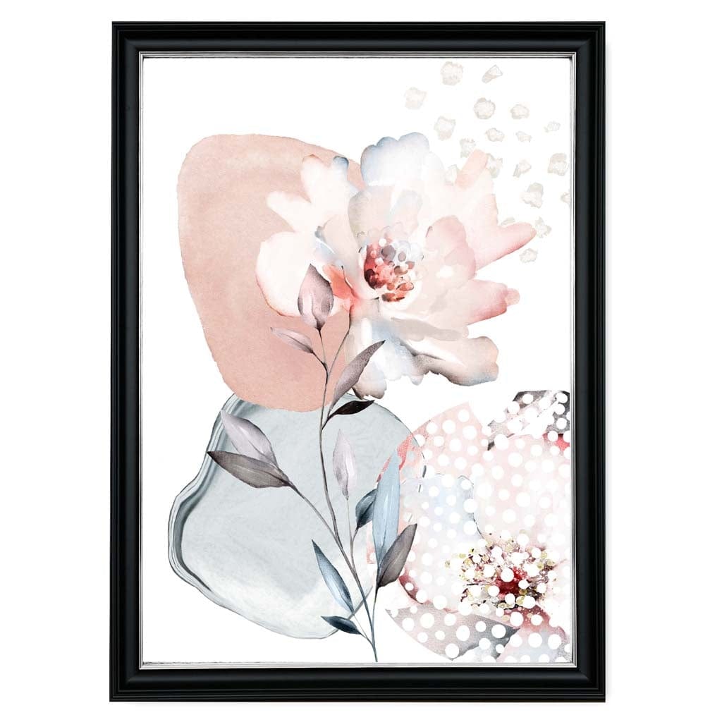 Élévateur à Bol Floral Abstrait Rose et Gris 2