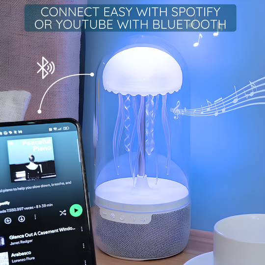 Enceinte Bluetooth Lumineuse Connectée Méduse avec Effets Néon 4
