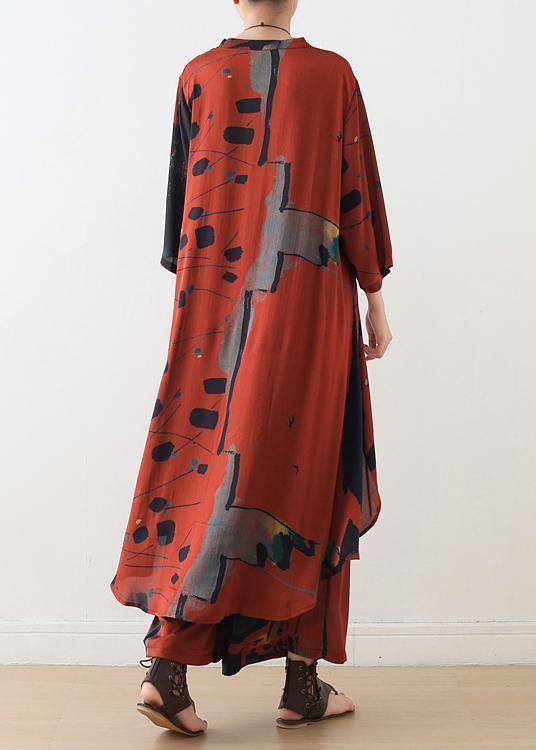 Ensemble Femme Chemise Longue Col Montant et Pantalon Ample 3