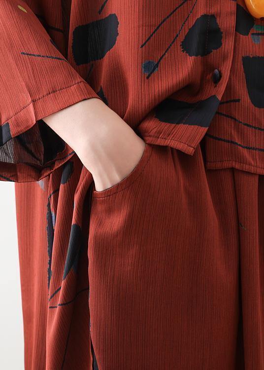 Ensemble Femme Chemise Longue Col Montant et Pantalon Ample 4