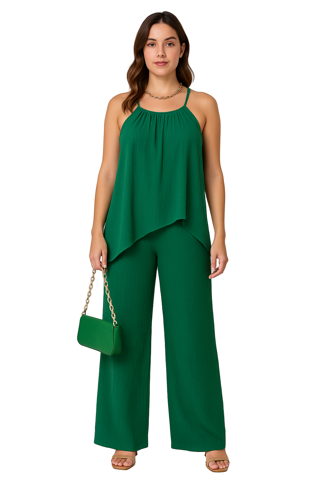 Ensemble Femme Haut Asymétrique et Pantalon Décontracté 0