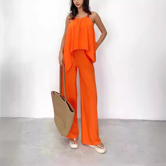 Ensemble Femme Haut Asymétrique et Pantalon Décontracté 4