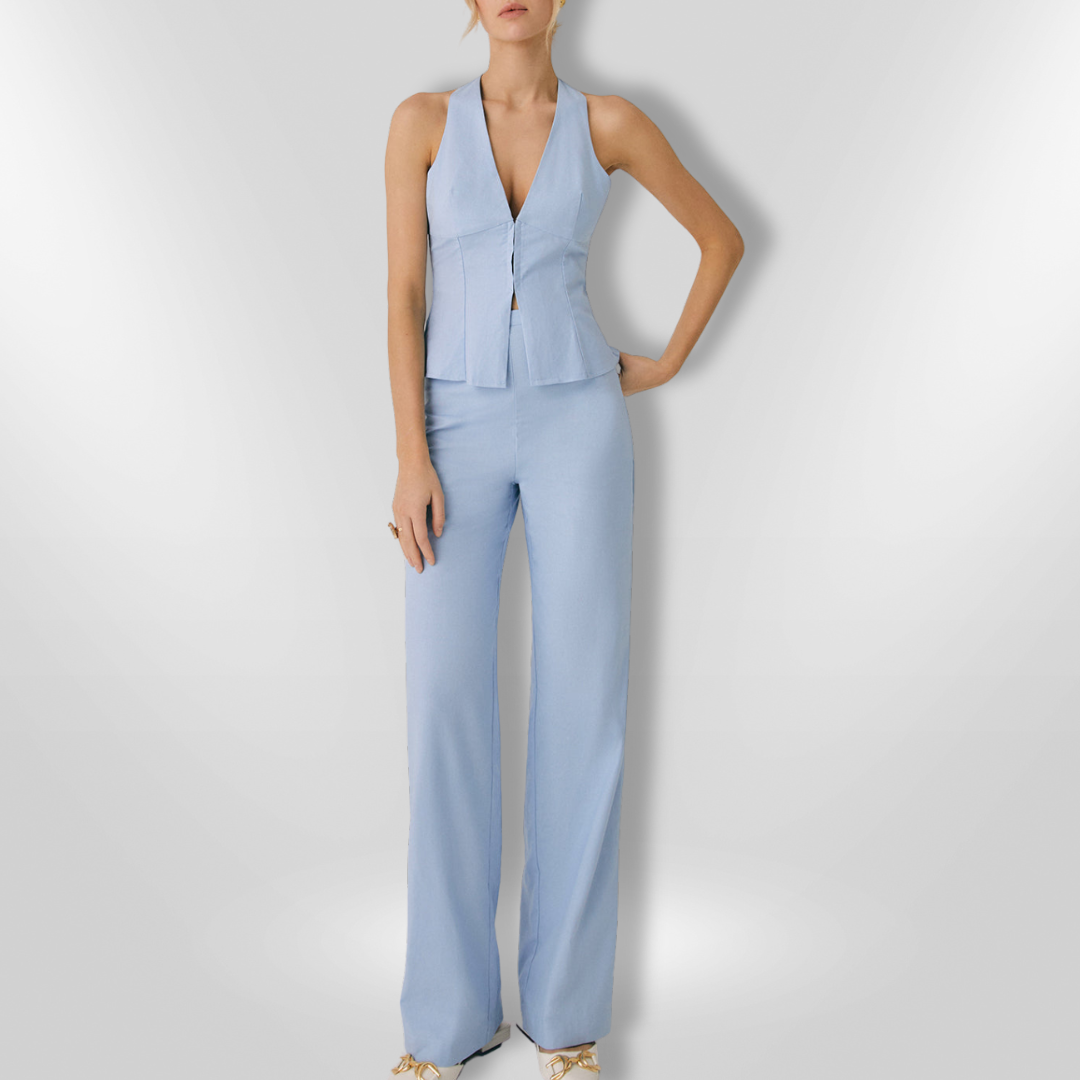 Ensemble Femme Pantalon Droit Chic en Tissu Premium 0