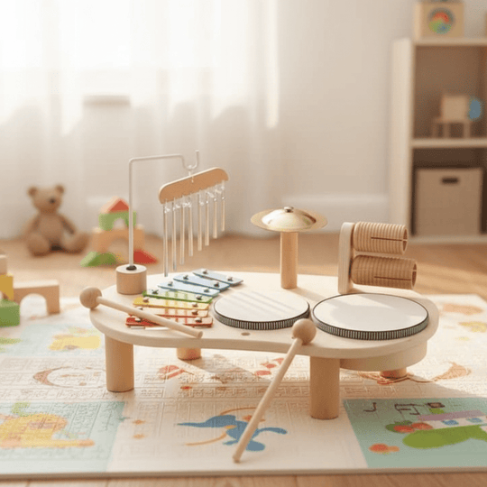 Ensemble Musical en Bois pour Bébés Créatifs 0