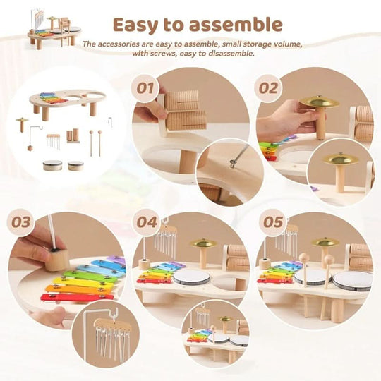 Ensemble Musical en Bois pour Bébés Créatifs 4